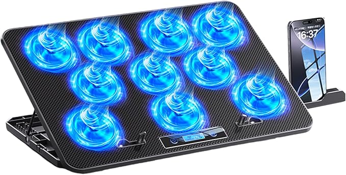 Ergonomic RGBs Laptop Coolers for Gaming Devices Universals 14-17.3inch Enhances Heat Transfer Metal Construction Fast Speed Laptop Coolers
