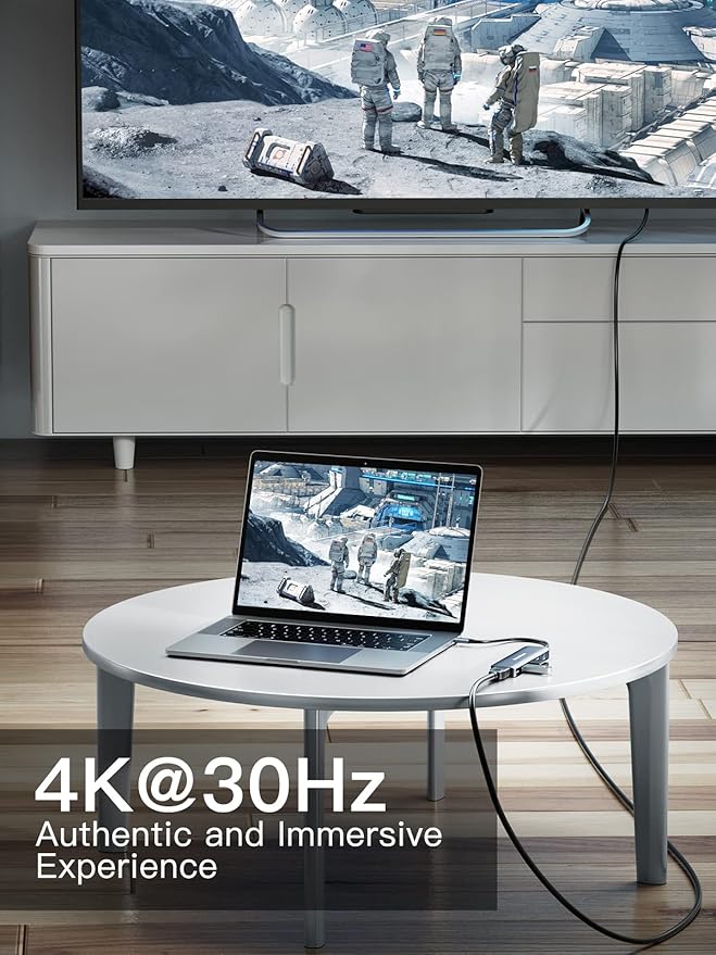USB C HUB DockteckExpand USB-C Multiport Adapter 5 in 1 with 4K HDMI 100W Power Delivery 3 USB 3.0 Data Ports for MacBook Pro/Air iPad Pro/Air/Mini 6 and More