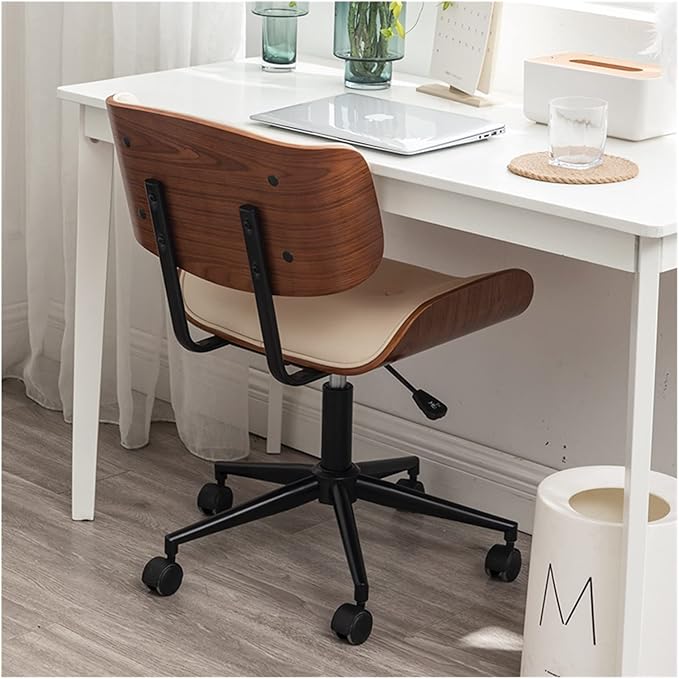 Adjustable Office Computer Chair with Armrest Gaming Chair Office Furniture Solid Wood Computer Chairs Swivel Chair Lifting Office Chairs(Black)