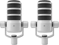 Rode PodMic Cardioid Dynamic Broadcast Microphone (White Pair)