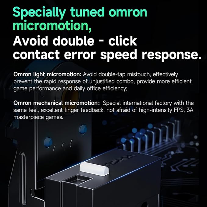 Hyekit MCHOSE A7 Ultra Wireless Esports Gaming Mouse Wireless/Wired Dual 8K Polling 42000 DPI PAW3950 Optical Sensor 59g Lightweight 5 Programmable Buttons 130 Hr Battery for PC &amp Mac - Wh