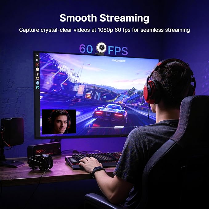 NexiGo 4K Streaming Webcam Kit N680E Pro UHD Webcam w/Ring Light PDAF Autofocus 1080p 60FPS Dual Noise-Canceling Mics Privacy Shutter Lightweight Mini Tripod for Zoom/Teams/Twitch/Google Meet