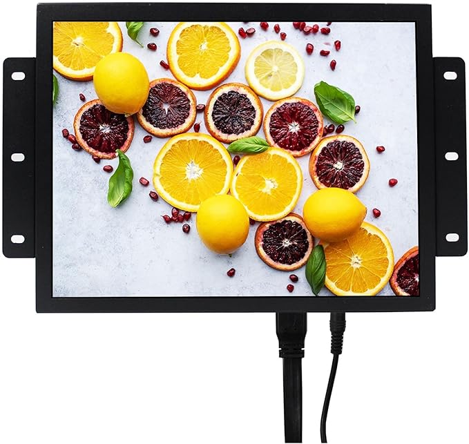 VSDISPLAY 12.1 12.1 Inch 800x600 700nit TFT Industrial Monitor VS121ZJ01 with DVI VGA Port Built-in Dual SpeakersMetal Shell with Bracket