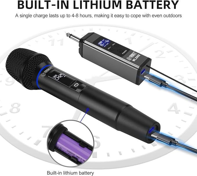 Dual Wireless Handheld Microphone System with RGB Lights 2.4G Stable Transmission 99 Channels Heart-Shaped Pickup for Karaoke Stage Performance Vocal Concert