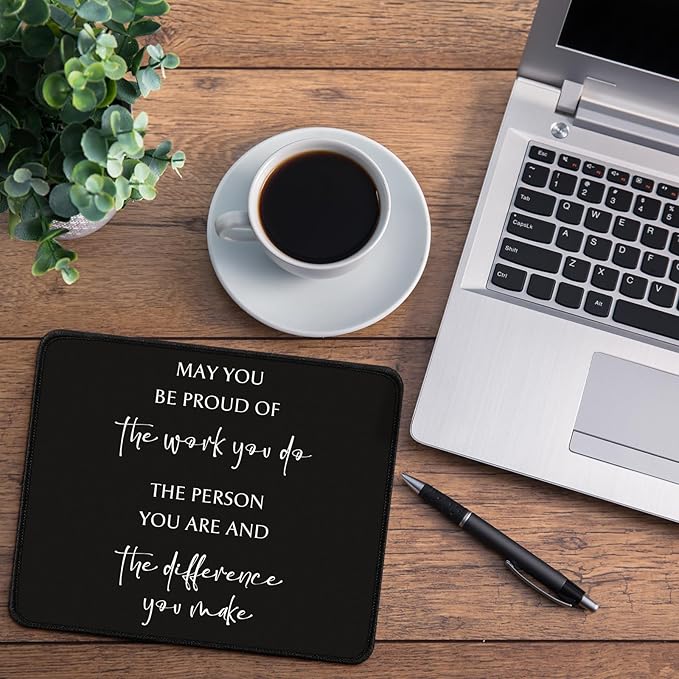 Seajan 20 Pcs Employee Appreciation Gift Bulk Mouse Pad Bulk Inspirational Computer Mouse Pad Gift for Social Worker Volunteer Teacher Nurse 8.27 x 10.24'' (Inspirational Captions)