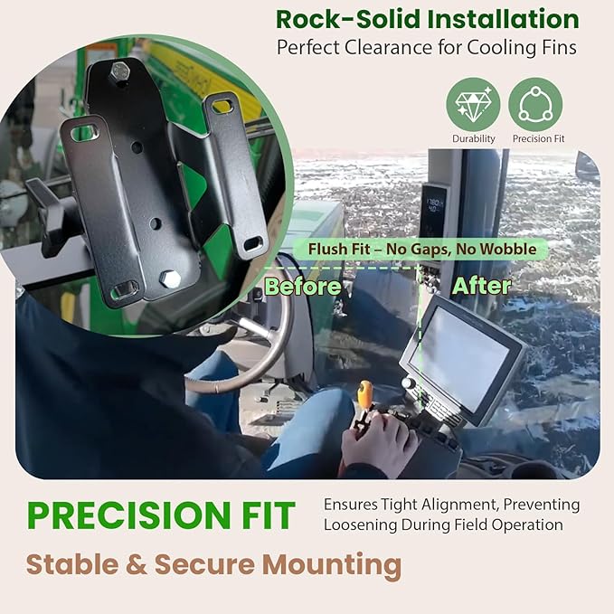 Camoo Heavy-Duty Monitor Mounting Bracket Kit Fits for John Deere 4640 and 4240 Display Gen4 Gen5 Gen5+ Display Module Mounting Bracket Universal Regular for Support Stability