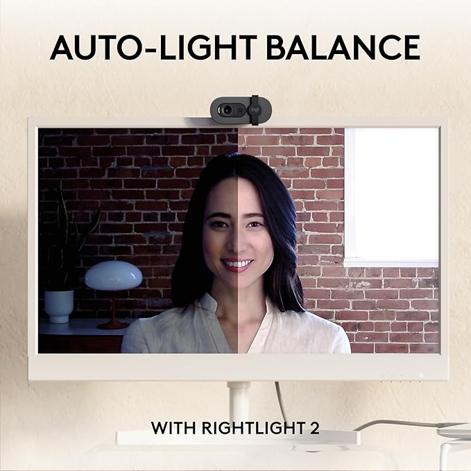 Logitech Brio 105 Full HD 1080p Business Webcam with Auto-Light Balance USB-A Privacy Shutter Easy Set-Up Compatible with Windows macOS ChromeOS (Renewed)