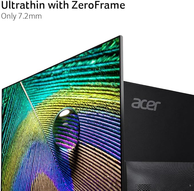 Acer SB222Q EBI 21.5 FHD 1920 x 1080 IPS Zero-Frame IPS Gaming Office Monitor | AMD FreeSync Technology | Ultra-Thin Stylish Design | Up to 100Hz | 1ms VRB | Low Blue Light | Tilt | HDMI &amp VGA Po