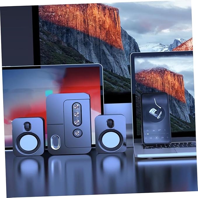 GALPADA USB Computer Speaker with 3D Surround Sound and Deep Bass Compact Black Desktop Speaker for Laptop and Home Office Use