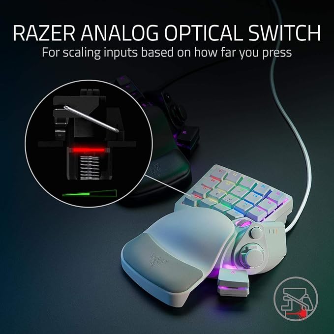 Razer Tartarus Pro Gaming Keypad: Analog-Optical Key Switches USB Mini Wired Gaming Keyboard Macro Pad for PC Gaming Compatible with Windows or Mac Computer (Renewed)