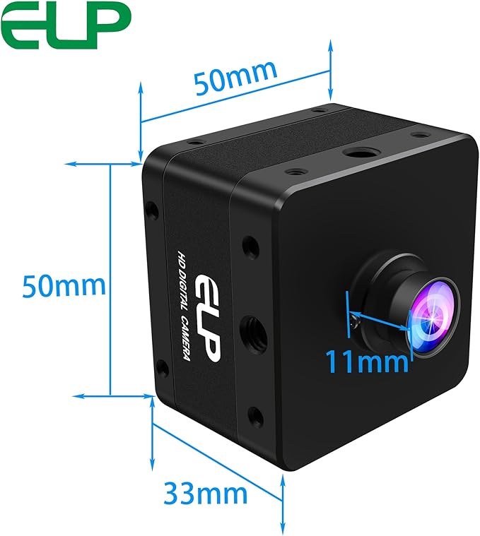 ELP High Speed 4K 60FPS USB Camera for Computer Mini UVC 2160P USB3.0/2.0 Lightburn Cameras for Windows Linux Mac Pi Fast Frame Wide Angle 100°(H) IMX678 Webcam for PC Laptop Jetson Nano