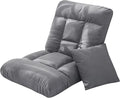 Folding Floor Chair with Back Support 5 Adjustable Position Padded Sleeper Bed Couch Recliner Gaming Floor Chairs for Adults Meditation Living Room