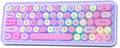 Wired RGB Creamy Typewriter Keyboard. 65 Percent Retro LED Membrance Gaming Keyboard. Small Ergonomic Optical Teclado with ABS Backlit Unreplaceable Round Keycaps. for Laptop and Office PC. (Purple)