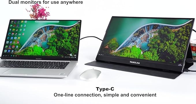 15.6 inch Portable Monitor|10-Point Touch Screen |FHD 1080P|IPS Anti-Glare Display USB-C/HDMI Plug &amp Play|Compatible with Laptop PC Phone PS5|Switch Dual Monitor for Work &amp Gaming