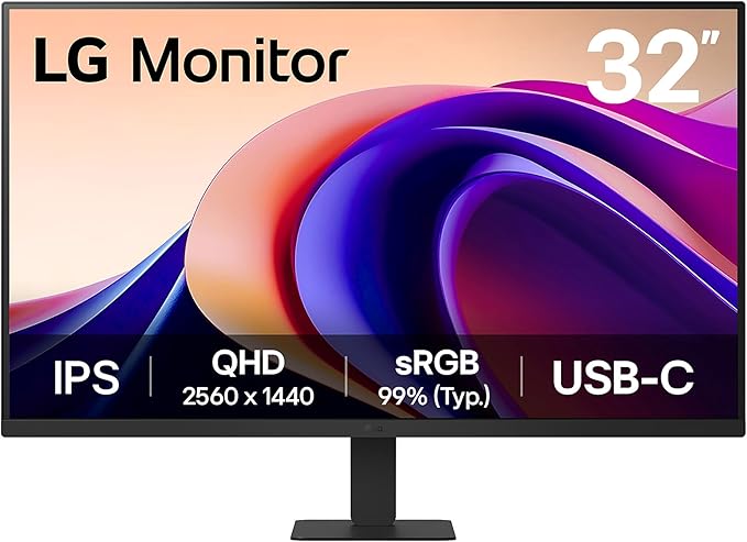 LG 32U631A-B 32-inch QHD (2560 x 1440) IPS Computer Monitor 100Hz 5ms HDR10 Reader Mode Flicker Safe HDMI USB Type-C 15W PD Black
