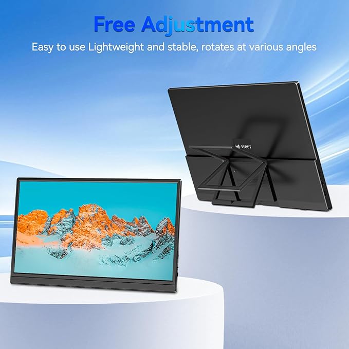 Portable Monitor 15.6-inch 1080P USB-C HDMI Ultra-Slim Travel Monitor with Kickstand Eye Care External Second Screen for Laptop PC MAC Phone PS4/5 Xbox Switch