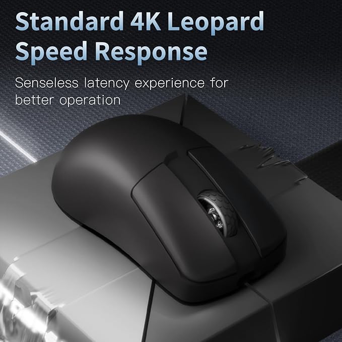 MOTOSPEED X1 4K Mini Wireless Gaming MouseTri-Mode 2.4G/USB-C/Bluetooth Mouse Up to 26000DPIPAW3395 Optical Sensor Lightweight 48g5 programmable ButtonComputer Mouse for LaptopPCMac-Black