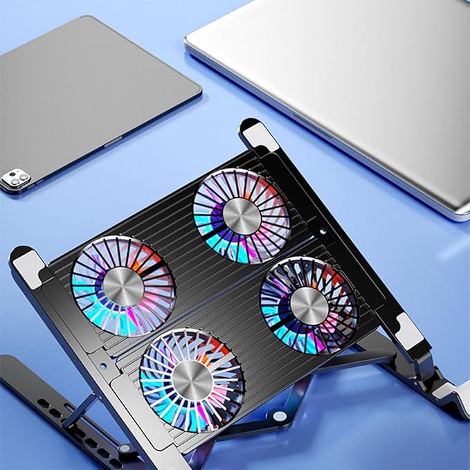 Portable Laptop Cooling Pad Radiators Stand with 7 Adjustable Height Keep Your Notebook Cool and Stable Performances Portable Laptop Cooling Pad