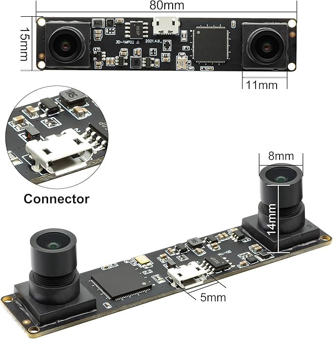 Synchronized Dual Lens Stereo USB Camera 1.3MP HD 960P Webcam 3D VR Web Camera Module with 1/3 CMOS OV9715 Sensor Mini Industrial USB2.0 Web cam for AndroidLinuxWindowsRaspberry PI