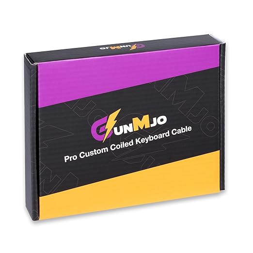 GUNMJO Pro Custom Premium Coiled USB C Cable for Gaming Keyboard Double-Sleeved Mechanical Keyboard Cable with Detachable Metal Aviator 1.5M USB-C to USB-A Marble Gray Color