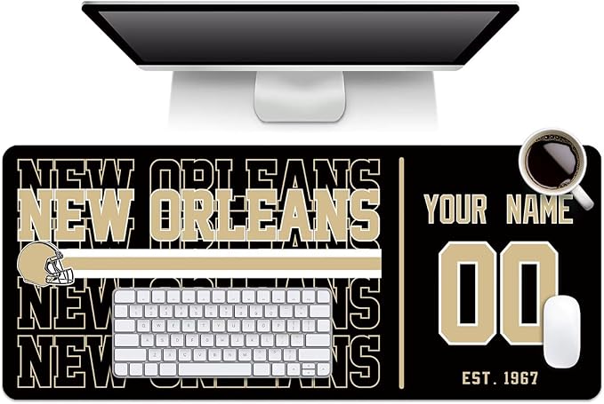 ANTKING New Orleans Mouse Pad Custom Name and Number Desk Pad for Men Women Youth Gifts