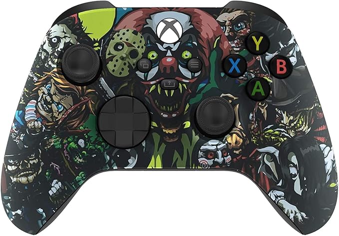 Custom Controllerzz Wireless Controller for Microsoft Xbox Series X/S &amp Xbox One - Custom Soft Touch Feel - Custom Xbox Series X/S Controller (X/S Scary Party)