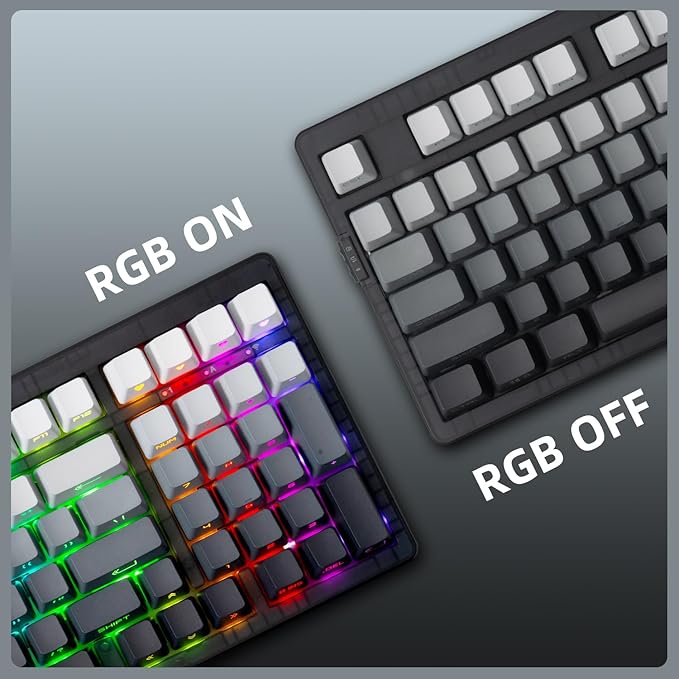 ZORNHER ZH980 Silent Mechanical Keyboard95% Black &amp White Silent Gaming Keyboard with Number PadLighted Up PBT KeycapsKeyboard Quiet Silent SwitchesHot-SwappableRGB Backlit