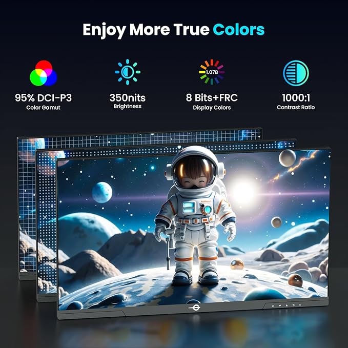 TITAN ARMY Gaming Monitor 27 Inch 4K@160Hz FHD@320Hz Fast IPS 1ms HDR400 Adaptive-Sync 135% sRGB VESA HDMI 2.1 DP 1.4 Swivel Tilt Height Pivot Adjustable P2712V