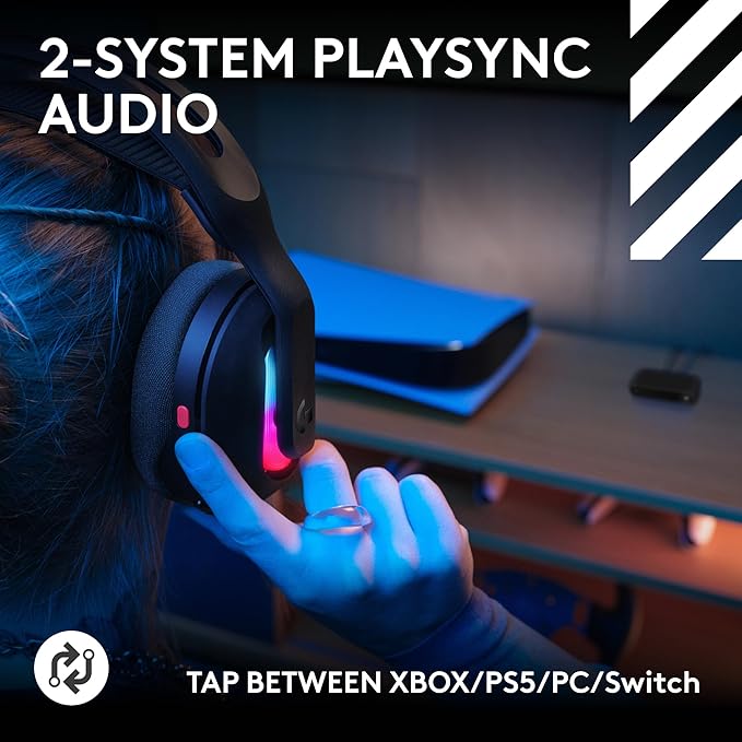 Logitech G Astro A20 X Lightspeed Wireless Gaming Headset for PS5 Xbox Nintendo Switch/Switch 2 PC with 2-System PLAYSYNC Audio Bluetooth LIGHTSYNC RGB and 48 kHz Boom Mic - Black