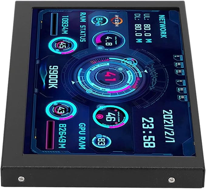 Yosoo Health Gear Monitor PC CPU Data Monitor 5 Inch Computer Temp Monitor PC CPU GPU RAM Data Monitor for aida64 Temperature Display