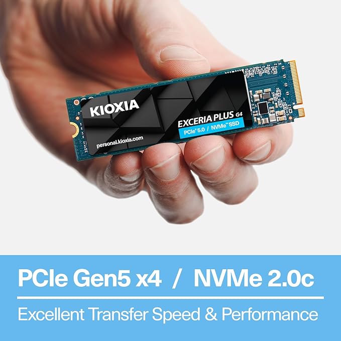 Kioxia Exceria Plus G4 NVMe M.2 2280 2TB PCIe 5.0 Gen5 Internal SSD
