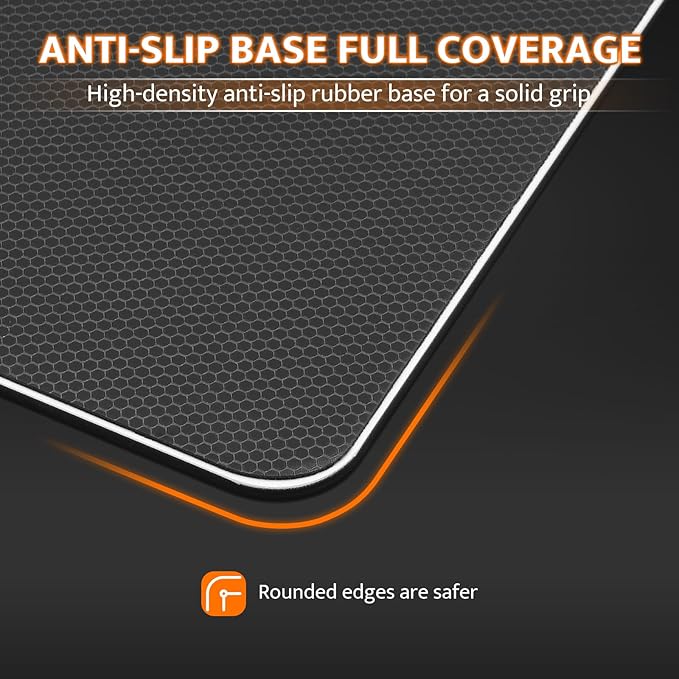 darkFlash Glass Mouse Pad 11.8×10.2 Inch Ultra-Smooth Tempered Surface Precision Tracking Anti-Slip Rubber Base Durable Etched Finish Ideal for Gaming &amp Work(DMP300)