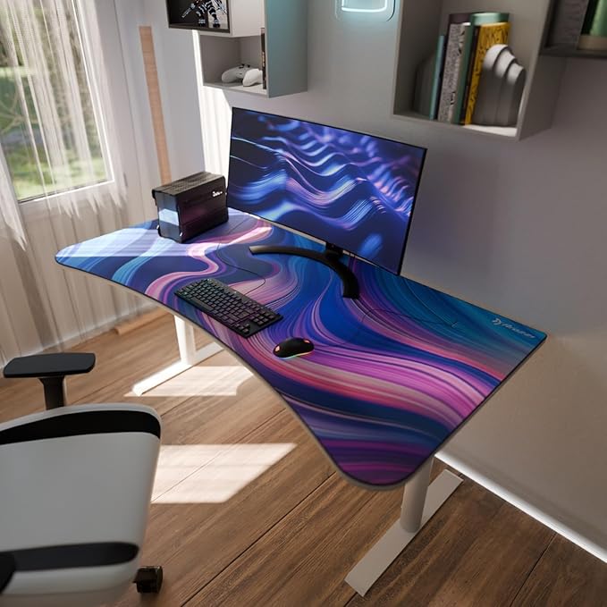 Arozzi Arena Gaming Desk Mat Full Surface Custom Desk Pad Interchangeable Water Resistant &amp Washable Computer Desk Mouse Pad with Stitched Edges (D029)