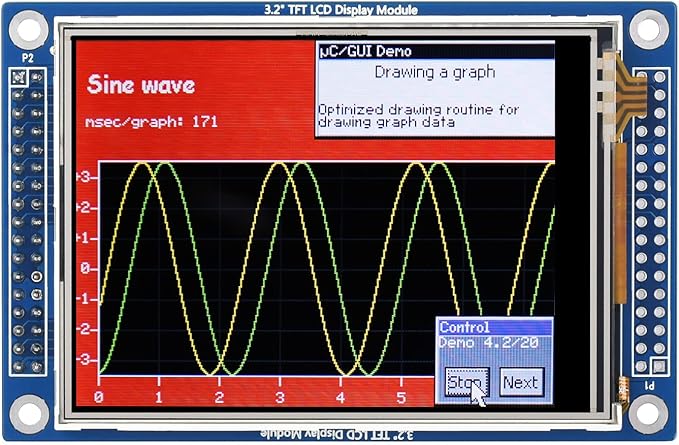 waveshare 3.2 Inch 320x240 Multicolor Graphic LCD with Touch Panel and Stand-Alone Controllers