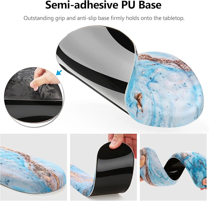Mouse Pad Wrist Support Laokiiy 2 in 1 Keyboard Wrist Rest+ Ergonomic Mouse Pad Non-Slip Wrist Rest for Computer Keyboard Made Easy Typing &amp Relieve Wrist Pain(White Gold Beach Marble)