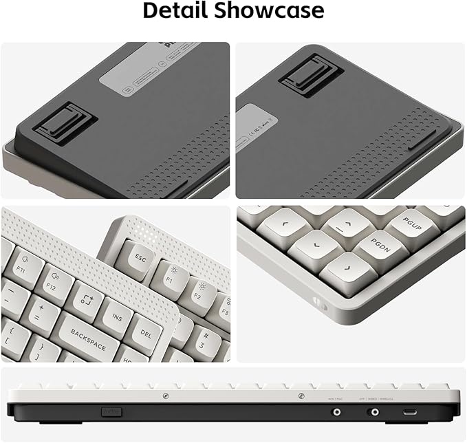 nuphy Node75 Wireless Mechanical Keyboard 75% Hot Swappable Custom Low Profile Keyboard 84 Keys Computer Gaming Keyboards Supports Touch Gestures PBT Keycaps RGB Backlit Bluetooth/2.4GHz/USB-C