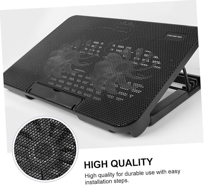 Portable Laptop Cooler USB Powered Cooling Mat for Notebooks Dual Fan Design for Efficient Heat Dissipation Lightweight and Easy to Install Black
