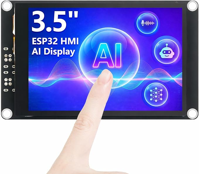 ELECROW ESP32 Display 480×320 3.5 HMI Advanced ESP32 IPS Touch Display Support AI Speech Interaction 32-Bit LX7 Dual-Core Processor Up to 240MHz Compatible with Arduino ESP-IDF and LVGL