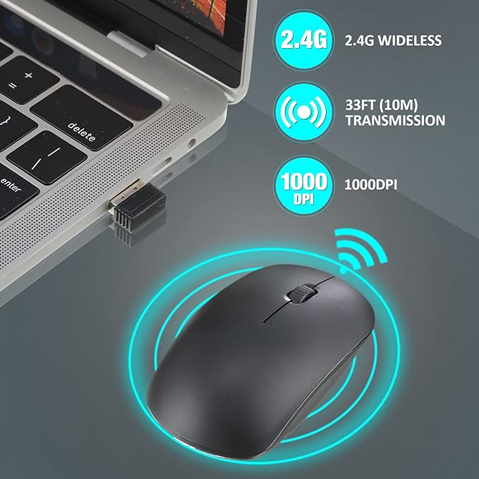 Kingdder 10 Pack Mouse for Laptop 2.4G Computer Mouse 1000 DPI Optical with USB Receiver Bulk Compatible with Windows PC Computer Laptop