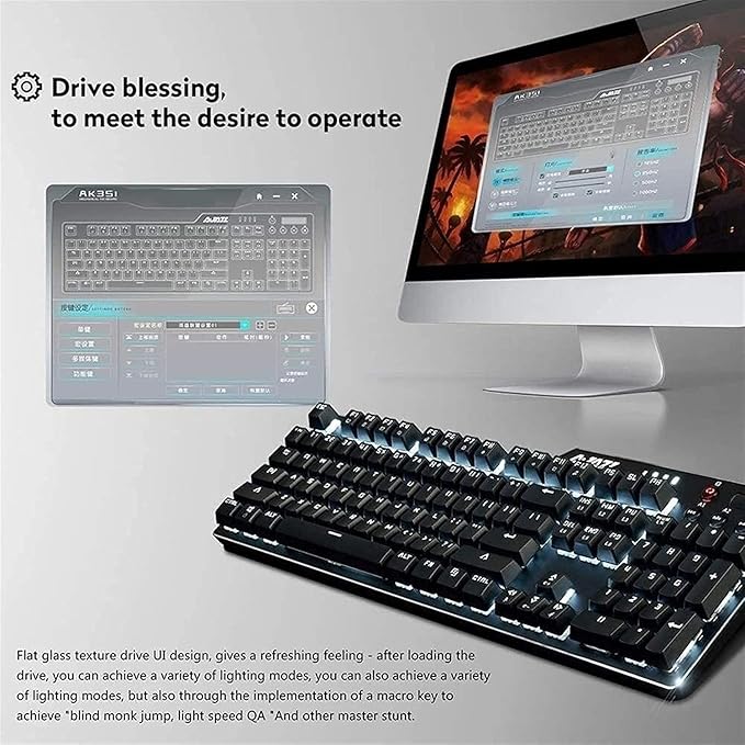 Gaming Mechanical KeyboardWired Gaming Mechanical Keyboard Computer Keypad with Multimedia Knob and RGB Backlight for Laptop PCComputer PC