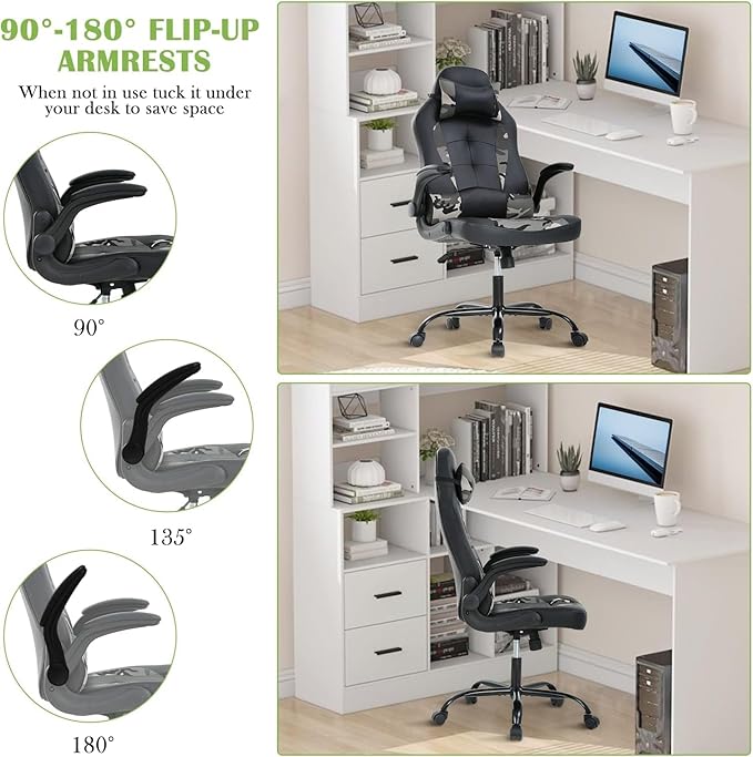 PC Gaming Chair Home Office Computer Chairs Rcline Racing Game Chair with Adjustable Headrest and Armrest High Bakc Desk Chairs Swivel Task Rolling Chair Camo