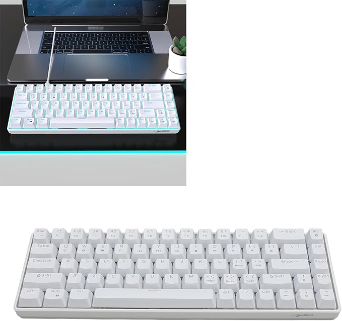 Bewinner 60% Gaming Mechanical Keyboard 68 Keys Compact Keyboard with Red Switches RGB LED Backlit Mechanical Keyboard for Laptop Tablet PC