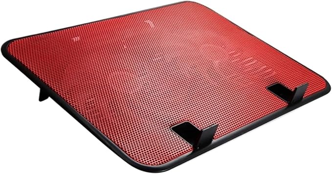 Compatible for 14 Notebook Cooling Pad 5V Dual Fan USB External Slim Stand Silent Metal Panel High Speed(Red)