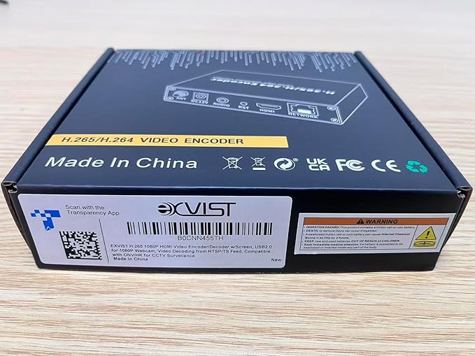 EXVIST H.265 1080P HDMI Video Encoder/Decoder w/Screen USB2.0 for 1080p Webcam Video Decoding from RTSP/TS Feed Compatible with ONV/HK for CCTV Surveillance or Network Video Recorder(NVR)