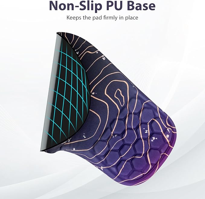 EYROZILL 3 in 1 Ergonomic Mouse Pad and Keyboard Wrist Rest Pad for Mouse and Keyboard Massage Design Non-Slip Mousepad Set with Wrist Rest for Desk (Purple)
