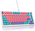 75 Percent Pink Keyboard Gasket-Mounted with Sound Absorbing Pads and Pbt Keycaps 82-Key Compact Wired RGB Mechanical Gaming Keyboard Hot-Swap Socket for Win Miami Theme Pink