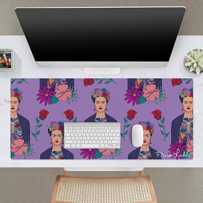 Head Case Designs Officially Licensed Frida Kahlo Pattern Floral Art 37.4 x 15.75 x 0.16 inches (900 x 400 mm) - XL Gaming Office Desk PC Keyboard Mouse Mat Pad