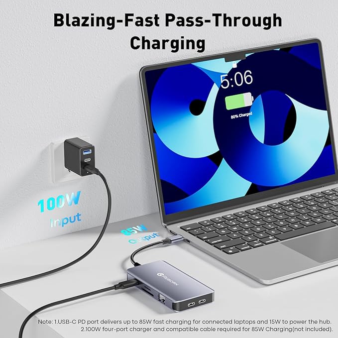 Reborn Docking Station Dual Monitor Adapter Laptop Docking Station 3 Monitors Triple Display USBC Hub Dongle to 4K60Hz HDMI+DP1Gbps Ethernet100W PDUSB C DataCard Readerfor DellHPLenovoSurface