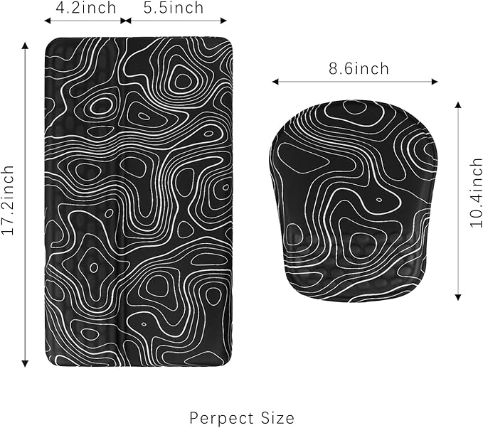 Keyboard Wrist Rest -Ergonomic Mouse Pad- with Carpal Tunnel Pain Relief Massage Bumps and Full Memory Gel Design - Ideal Frequent Computer (Line)