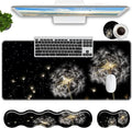 Keyboard Mouse Pad SetLarge Mouse Pad+Keyboard Wrist Rest+Wrist Support+Coaster31.5x11.8in Extended Desk Mat for Computer Laptop Office Home-Dandelion